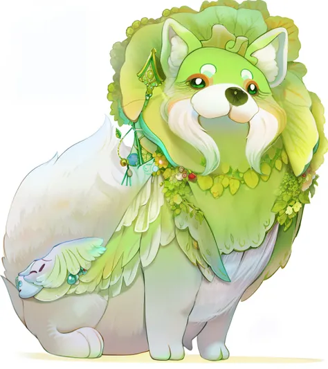 an ultra-detailed and delicate masterpiece of the adorable vegetable dog, with vibrant colors and soft lighting. the focus is on...