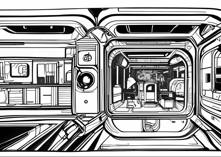 automotive electronics, line art, function introduction, long drawings