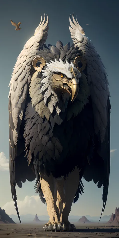 scary beautiful, ((beautifully detailed griffin)) (extremely detailed cg unity 8k wallpaper), professional majestic oil painting...