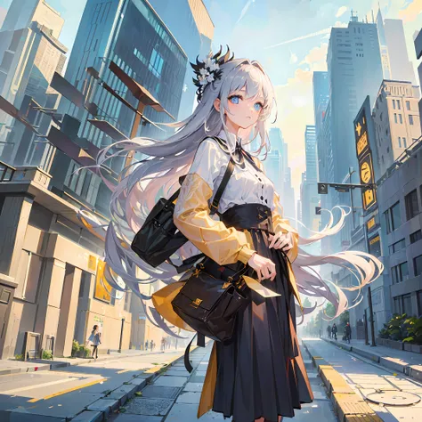 (masterpiece, best quality, super detailed: 1.6), illustration, (single person, 1 girl, beautiful detailed eyes: 1.2), city, str...