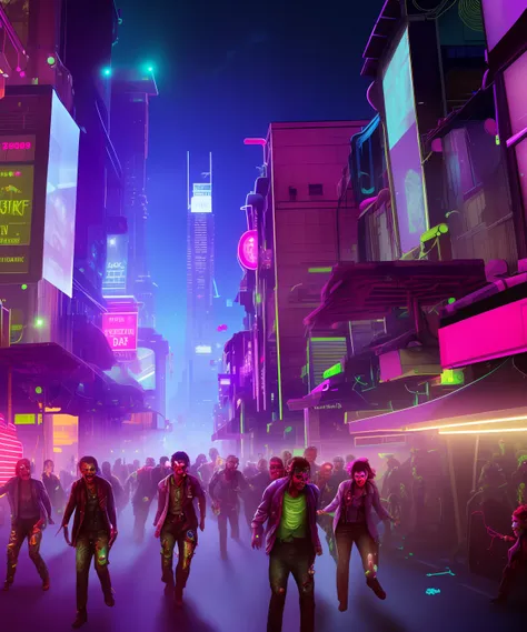 create a hyper realistic image of a futuristic city at night, with neon lights, skyscrapers, flying cars and holograms. the city...