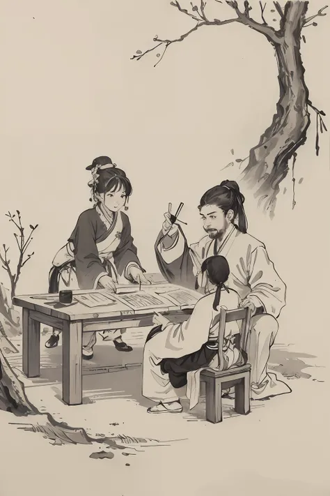 (Masterpiece, best quality: 1.2), traditional Chinese ink painting,