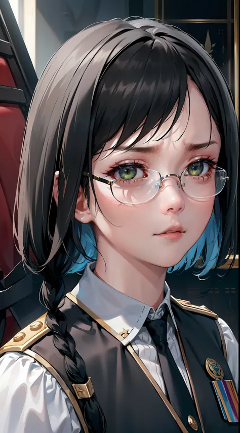 Beautifully detailed delicate face, beautiful detailed delicate eyes, perfect facial proportions, high-detailed skin, fine skin, best ratio four fingers to one thumb, masterpiece, detail High-detailed, realistic, matching hair and facial features, clear fi...