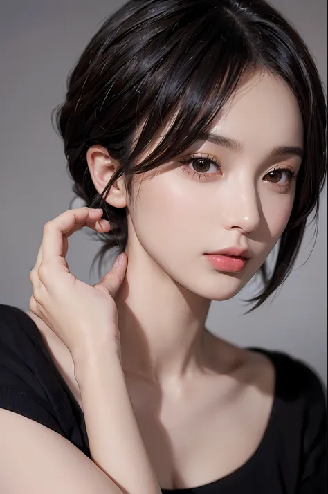 (masterpiece:1.3), (8k, photorealistic, raw photo, best quality: 1.4), (1girl), beautiful face, (realistic face), (black hair, s...