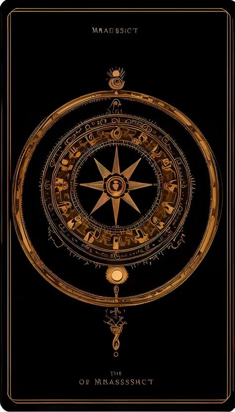 realistic, (best quality, masterpiece:1.3), golden wheel of fortune, soul card, line, light particles, no humans,