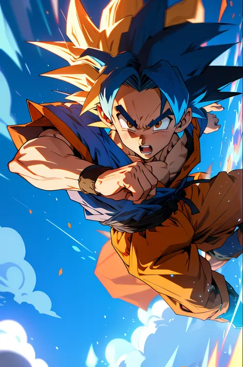 goku como supersayajin blue