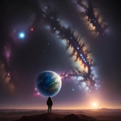 A lonely planet in the universe.