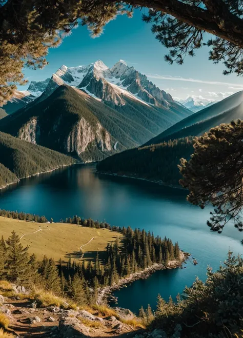 RAW photos of landscapes, small details, realistic, ultra-realistic photos, 8k ultra hd, DSLR, soft light, high quality, film grain, Fujifilm XT3, overlooking the mountains, (masterpiece), a stretch of mountains, (masterpiece), (original photo), (very deta...