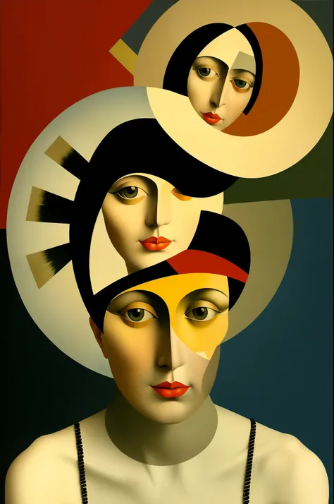 (Masterpieces, high quality, Hannah Hoch style collage, better lighting, stunning shadows), an innovative mix of different elements, colorful and vibrant, floating in the air, bringing a sense of freedom and boldness. It incorporates the themes of feminini...