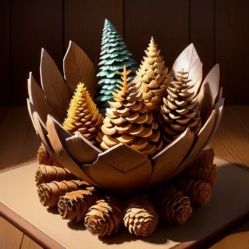 pinecone nest sculpture