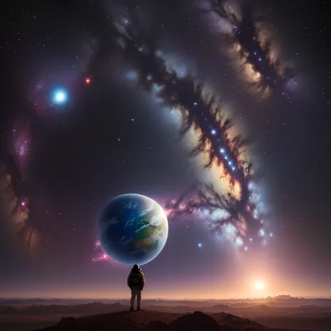 A lonely planet in the universe.