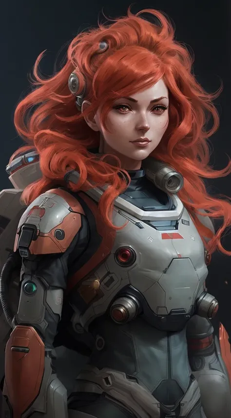 a close up of a woman with red hair wearing a futuristic suit, portrait armored astronaut girl, portrait anime space cadet girl, wojtek fus, alexandra fomina artstation, epic sci-fi character art, epic sci - fi character art, detailed digital concept art, trending artstation, trending on artstation hq, sci - fi character