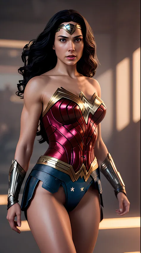 "Create a cinematic masterpiece photography piece in soft lighting and soft details that showcases a realistic and incredibly detailed rendering of Wonder Woman in an octane-driven 16k resolution. Incorporate trending Artstation aesthetics while utilizing the full potential of Stable Diffusion technology to produce a stunning and ultra-realistic final result."