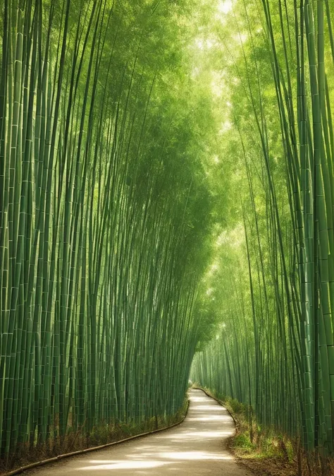 masterpiece, best quality, high quality, extremely detailed CG Unity 8k wallpaper, charming and dreamy bamboo forest scene, with bamboo, hidden fairytale valleys creating a sense of mysticism and charm, artstation, intricate, trendy, award-winning photogra...