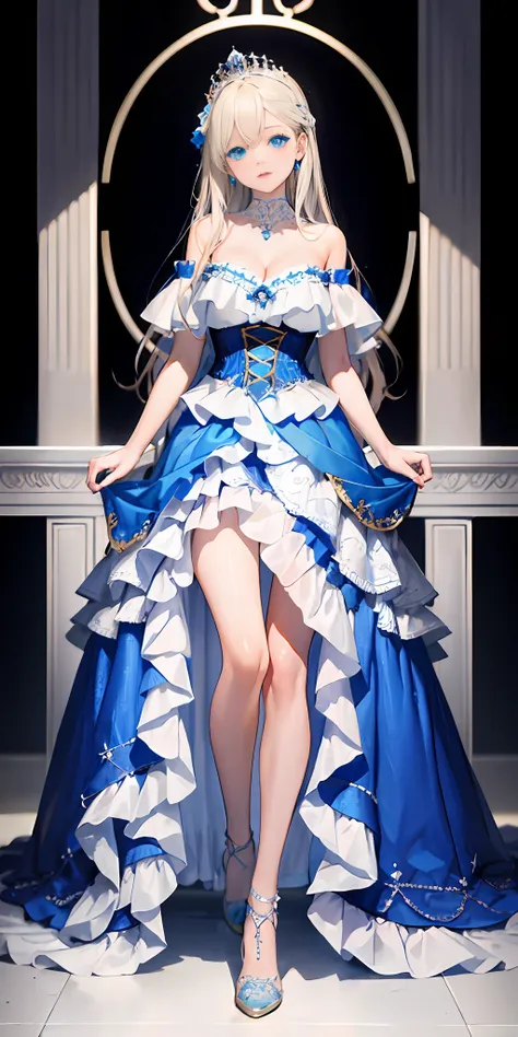 [blue:aqua:0.65] theme, masterpiece, masterpiece of a girl, detailed visual art, blue eyes, light blonde hair, long hair, collar...