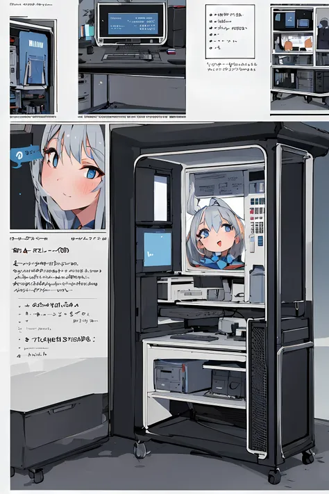 Side computer two-dimensional girl