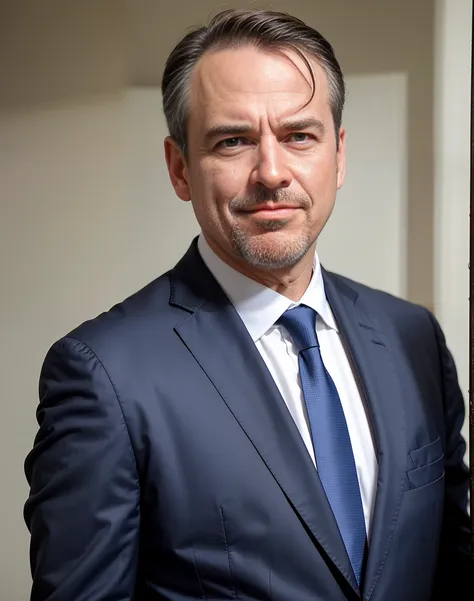 middle-aged man in a suit, lawyer