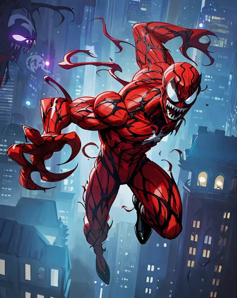 Carnage, Symbiote Fangs of Carnage, Symbiote, Poisonous, Poisonous Symbiote, Chaos Nightmare Amour Poison, Poison, Marvel Character, Comic Book Character, Inspired by Alton Tobey, Marve Comic Book Characters.