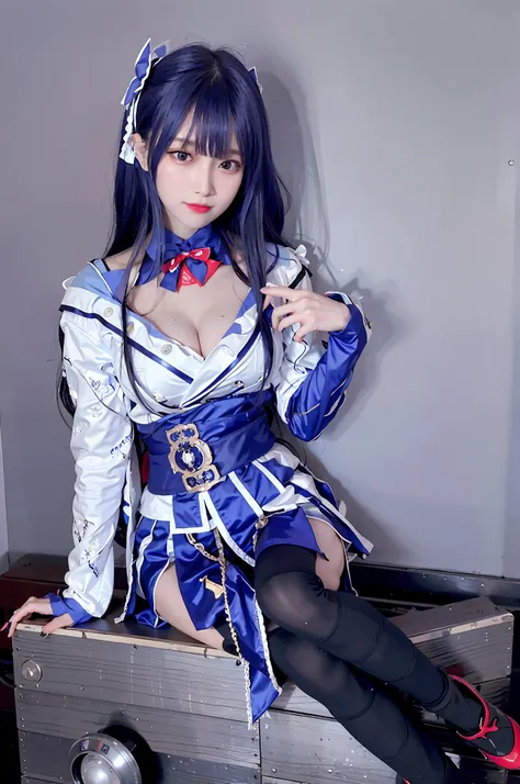 Nennini, (pureerosface_v1:0.66), Top Quality, Ultra High Definition, (Photorealistic: 1.4), 1 Girl, Nice Detailed Eyes, Slim Waist, Blush, Kpop Idol, (aegyo Sal: 1.0), Solo, Perfect Anatomy, (Big), (Cleavage), (Slender), (Black Hair: 1), (Watch the Viewer)...