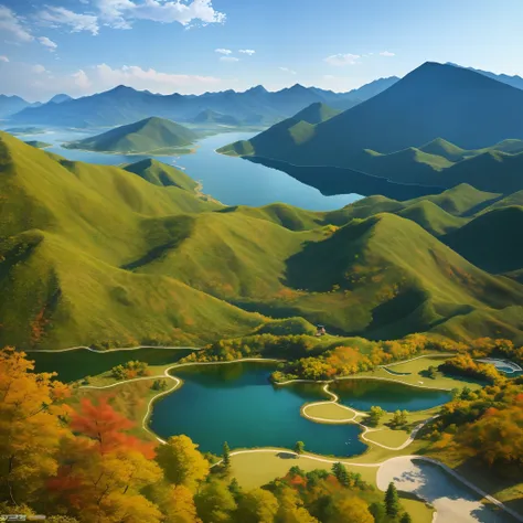 a beautiful korean mountain and lake, (masterpiece), (portrait), (raw photo), (highly detailed cg unity 8k wallpaper) intricate,...