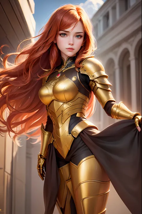 (realistic, portrait: 1.3), intricate detail, painting, (female armor detail: 1.3), (gorgeous golden armor: 1.2), 1girl, solo, l...