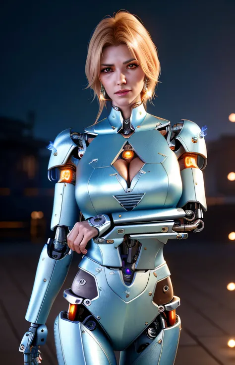 (cowboy shot:1.2), (random mordel_pose:1.1), (48 years old women:1.1), (emotionless:1.2), (beauiful cyborg women mixed:1.2), (metal skin:1.2), (intricate detailed skin texture:1.2), (electric spark, broken machine:1.1), (machine body:1.2), (32k:1.2), (ups...