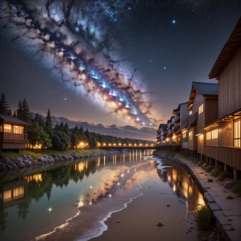 The wild at night, a big river, the Milky Way in the sky --auto --s2