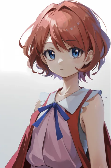 masterpiece, best quality, highres, serena \(pokemon\), short hair, blue eyes, 1girl, solo, blue ribbon, eyelashes, neck ribbon,...