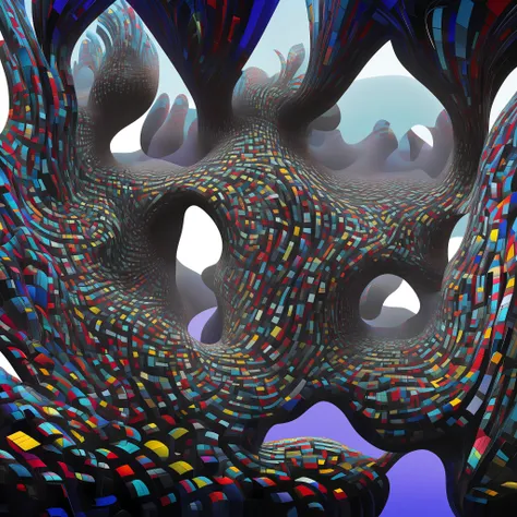 a 3d render is displayed in an abstract jxstch scene, in the style of surreal organic shapes, tensorfunk style, ivan fedorovich ...