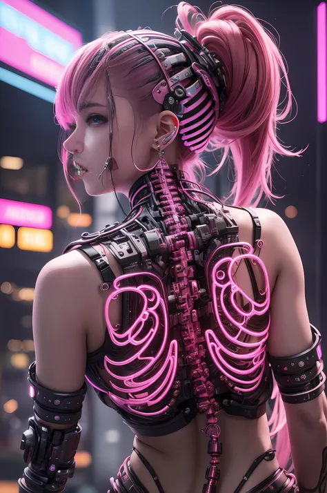 A cute mechanical cyberpunk Rosé Blackpink girl, realistic details, cinematic illumination, shadows, octane render, 8k, ultra sharp,metal,intricate, ornaments detailed, bright cyberpunk colors, hyperdetailed, highly intricate details, realistic light, tren...