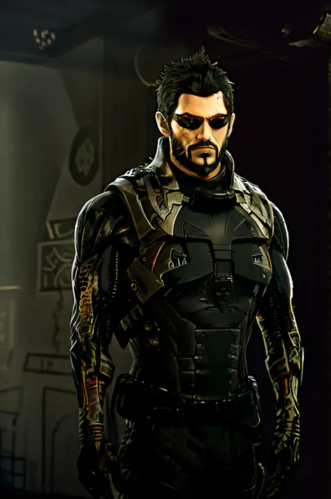 deus ex adam jensen as medieval paladin, anime style, by kentaro miura, dark fantasy, blood red, vantablack, solar eclipse, omin...