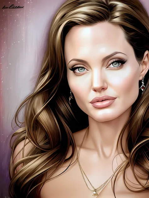 an insanely beautiful portrait of angelina jolie by gil elvgren