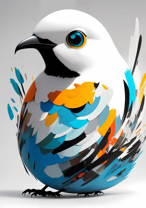 white bird 3d rendering pixar style modelhiroaki takahashi art ultra perfect composition 3d liquid detail fluid acrylic greg toc...