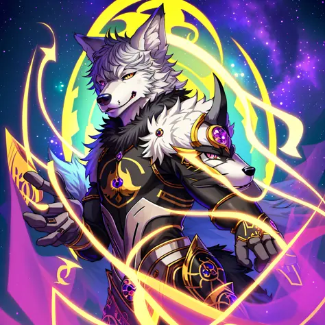 masterpiece,  best quality, wolf_male, detailed_fluffy_fur, uploaded_to_e621, antro, furry_male, masterpiece, best_quality, solo...