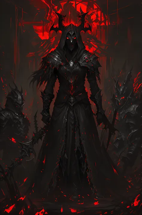 a closeup of a demonic-looking man with a sword in his hand, diablo digital concept art, dark fantasy style art, dark concept ar...