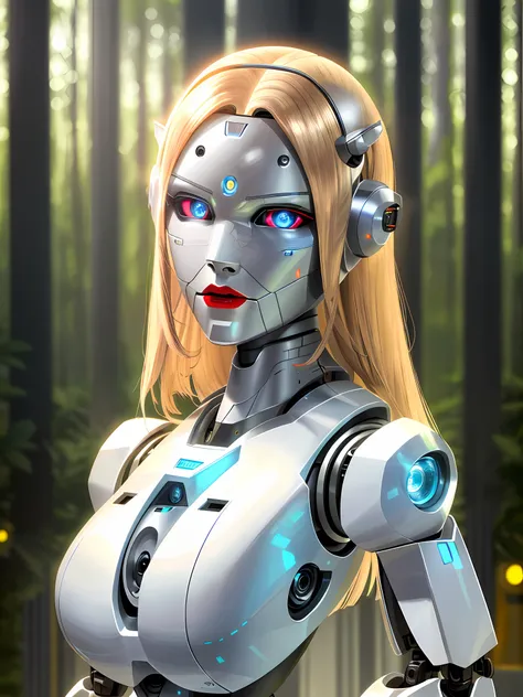 Best Quality, High Detail, 4K, Human, Robot Girl, Android Face(Metal), Steel & Titanium Leather, Robotic Face(With Human Features), Cybernetic Eyes(Hard Eye Circle, Clear Eye Pupil), 1girl, Formal, Perfect Hands(5 Fingers), Wig(Normal Hair), Big Breasts, L...