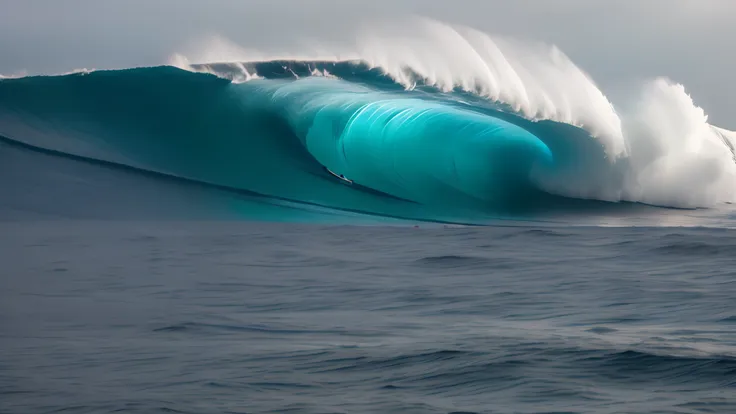 (loneocean:1) with 30meter wave with surfer