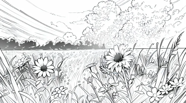 Lineart, Monochrome, drawing, no colors, no shadows
