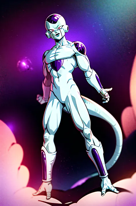 frieza, solo, on the ground standing looking at the viewer masterpiece, best quality, hyper realistic, 2 arms, 2 legs, 1 single ...