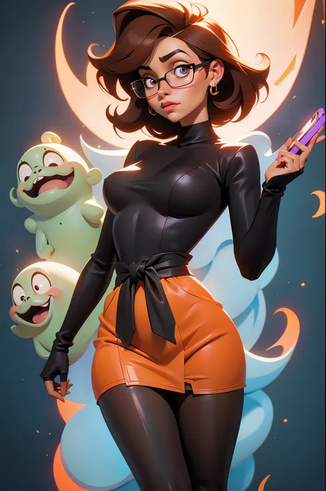 (((waist up))), (((perfect body))), (((voluptuous))), (((hot))), thick thighs, velma dace dinkley teenager (from the scooby-doo ...