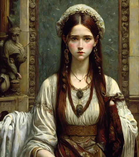 classical art portrait painting, (academic art), by john william waterhouse