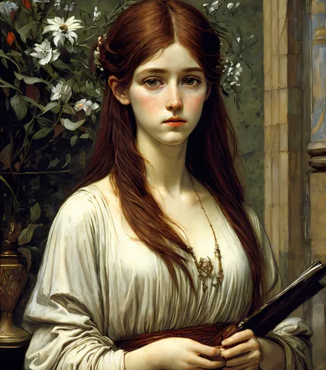 classical art portrait painting, (academic art), by john william waterhouse