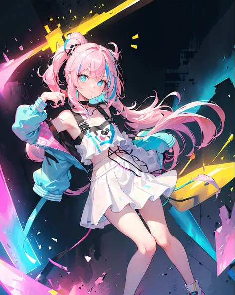 ((masterpiece)), ((best quality)), ((ultera-detailed)),(solo),(full body:1.35),(Cowboy shot),Long Shot,Full Shot,(dynamic angle),album,(error),
(1girl:1.3),pink hair,long hair, (solo:1.2),,(detailed and beautiful face:1.2),(++++(detailed and complex eyes)/...