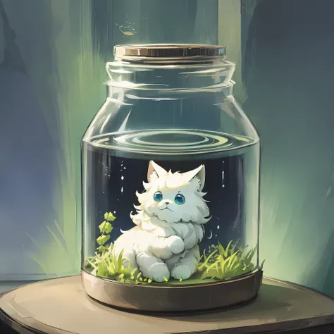 (enclosed scifi jar:1.1, adorable fluffy lovecraftian creature:1.2)