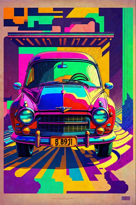 {masterpiece}: pixel 90's car. retro style with vibrant colors. nostalgia in prints. (width: 800, height: 600, method: euler, st...