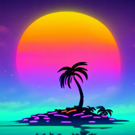 (neonskiesai)++, remove the palm tree and add a lighthouse