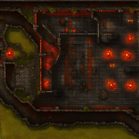 battlemap city lava ruins