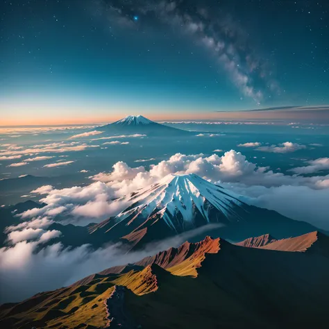 8k realistic, high resolution, natural photography from the top of mount semeru indonesia, photo using the iphone 14 camera, eve...