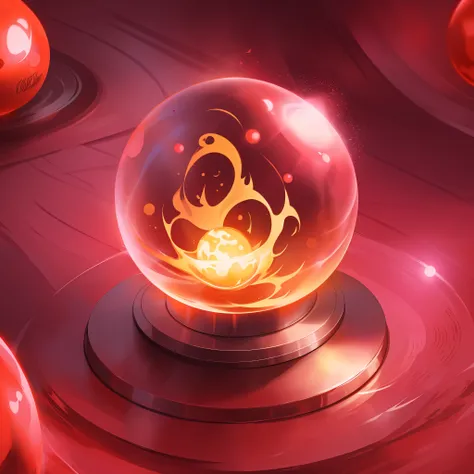 focus Fantasy one orb molten red magic detailed floating on a pedestal fantasy close up of the orb