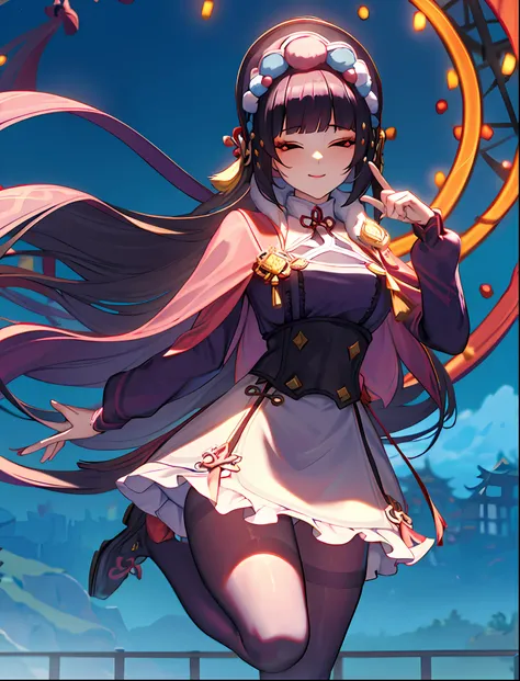 ((masterpiece:1.2)), best quality, pretty face, dramatic lighting,1girl, solo, blunt bangs, hime cut, black corset, black hair, collar, mascara, ((red eyeshadow)), long hair, sidelocks, floating hair, looking at viewer, (makeup), pink capelet, qi lolita, p...